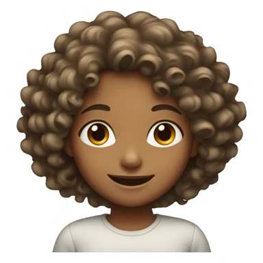 Smiling girl with a soft curly hair  sticker