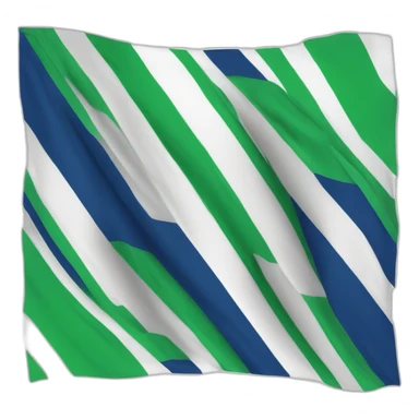 Drapeau à trois bandes horizontales, bleu en haut, blanc au milieu, vert en bas sticker