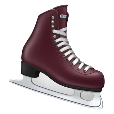 Burgundy ice skates realistic  sticker