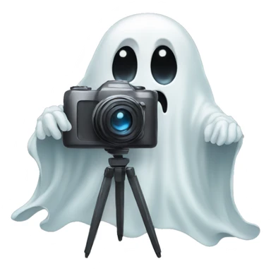 Ghost holding a camera drawing sticker