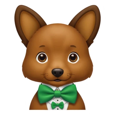 dog with a green bow tie sticker