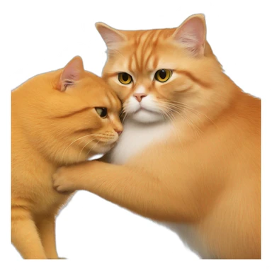 Orange persian cat hugs a capibara sticker
