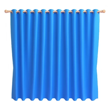simple noren curtain, 3D icon style, blue color, dimensional, transparent background sticker