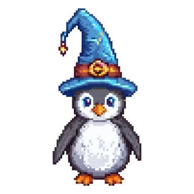 A penguin wizard sticker