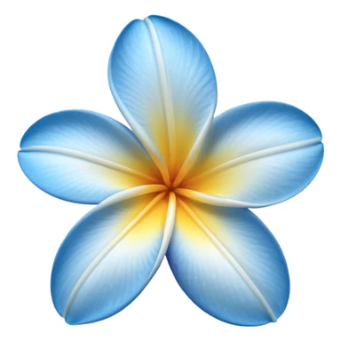 white/blue plumeria sticker