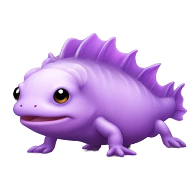 Cute purple axolotl sticker