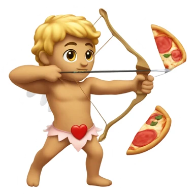 Cupid, who shoots pizza arrows with his bow sticker