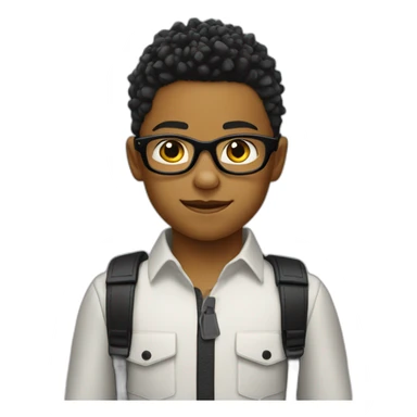 white 8 year old boy with black glasses and blond spikey hair sticker