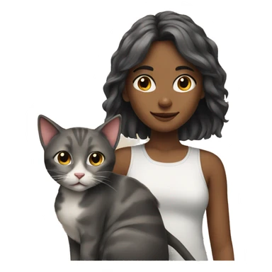 A girl and a cat  sticker