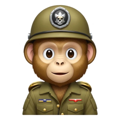 A monkey  in a military outfit  sticker