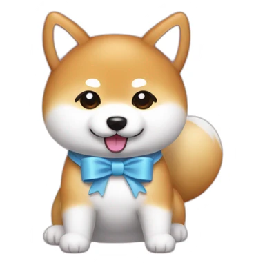 Shiba inu hello kitty style with the bow sticker