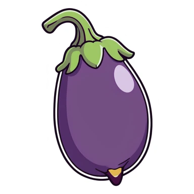 Eggplant leaking grey juice  sticker