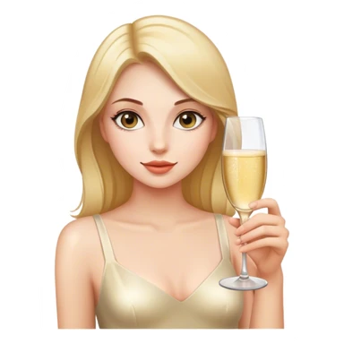 Girl with glass of champagne sticker