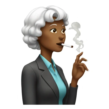 Woman smoking cigarette sticker