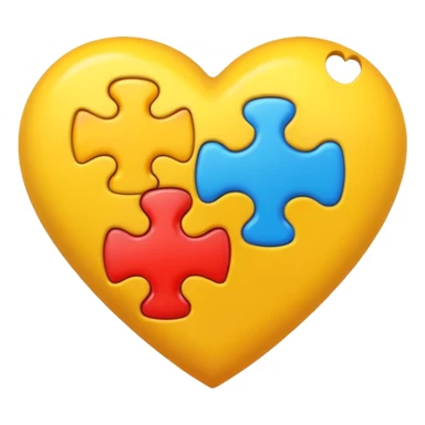 yellow heart with a puzzle piece sticker