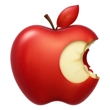 Red apple with a bite taken out of ot sticker