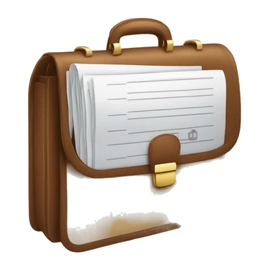 A briefcase with a document icon sticker