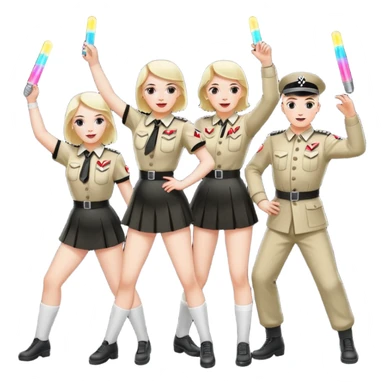 Nazis dancing with glow sticks sticker