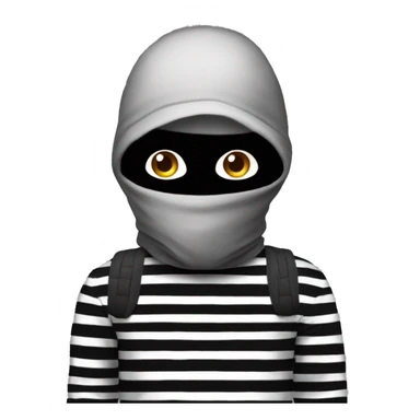 make myself a robber emoji with black balaclava and black and white striped shirt  sticker
