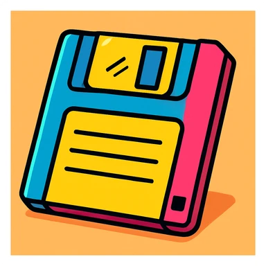 computer disk, vibrant toon style sticker