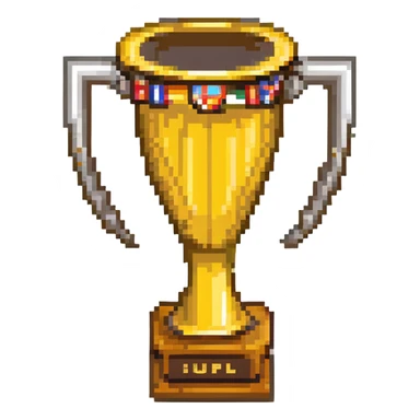 Europa League cup trophy, silver and gold, simplified details, no text sticker