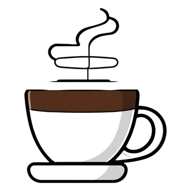coffee cup with steam sticker