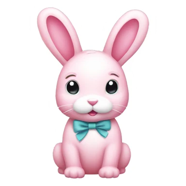 Pink bunny with a white bow sticker