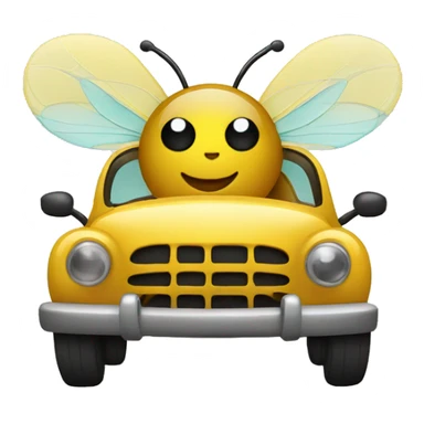 bee inside a car driving  sticker