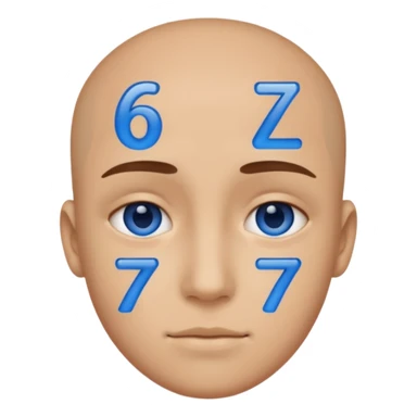 A person with 6 and 7 sticker