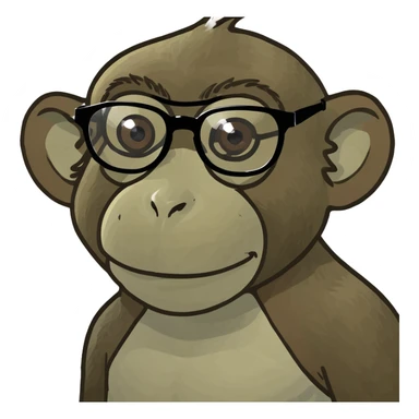 Monkey wearing glasses  sticker