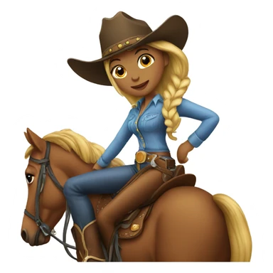cowgirl on horse sticker
