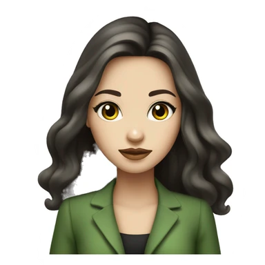 Chic de piel blanca ojos verdes y cabello chino color café obscuro  sticker