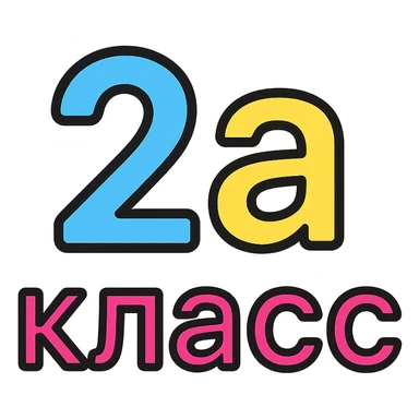 icon with text '2а класс', modern style, bright and clear, suitable for school chat sticker