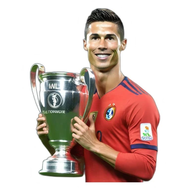 Cristiano ronaldo with ucl trophy sticker