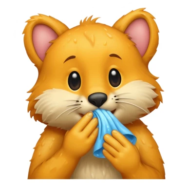 animal wiping its nose sticker