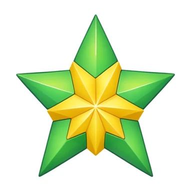 Half green star sticker