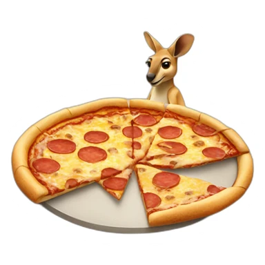 kangaroo eating pizza sticker