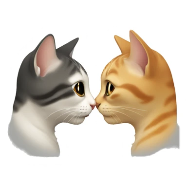 cats kissing each other sticker