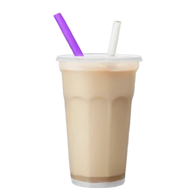 Milktea with purple straw  sticker