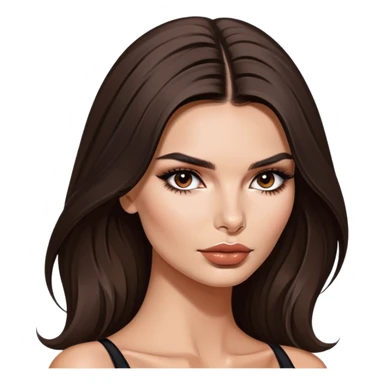 Emily Ratajkowski, glamorous brunette model with sultry expression, high cheekbones, and long dark hair sticker