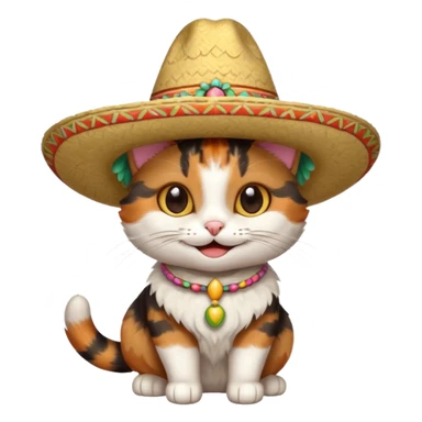 mexican hat cat sticker