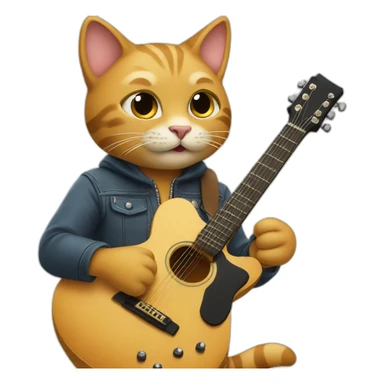 Cat play a guitare sticker