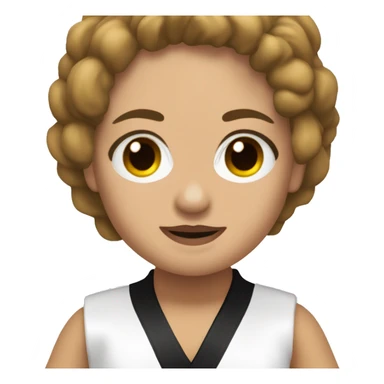 cabello malo y ojos marrones claros, vestido con un uniforme de karate, con una cinta negra en la frente sticker