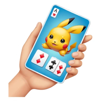 Pokemon cards in a hand sticker