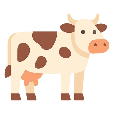 Flat design style cow sticker