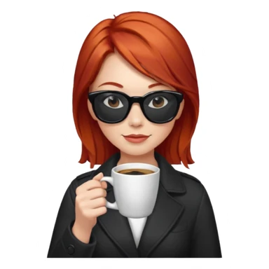 sunglasses red hair woman drink coffee sticker