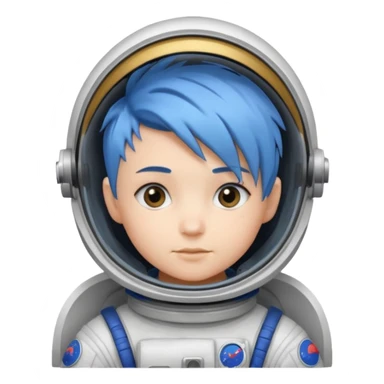astronaut with short blue mohawk hair non helmet sticker