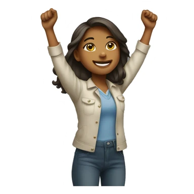 A girl raising the roof sticker