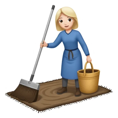 Lifting up a rug and sweeping  stuff under to hide things sticker