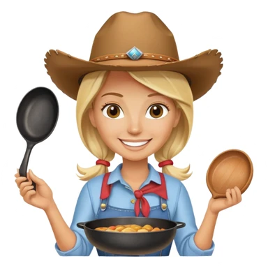 Female blonde cowboy cook sticker